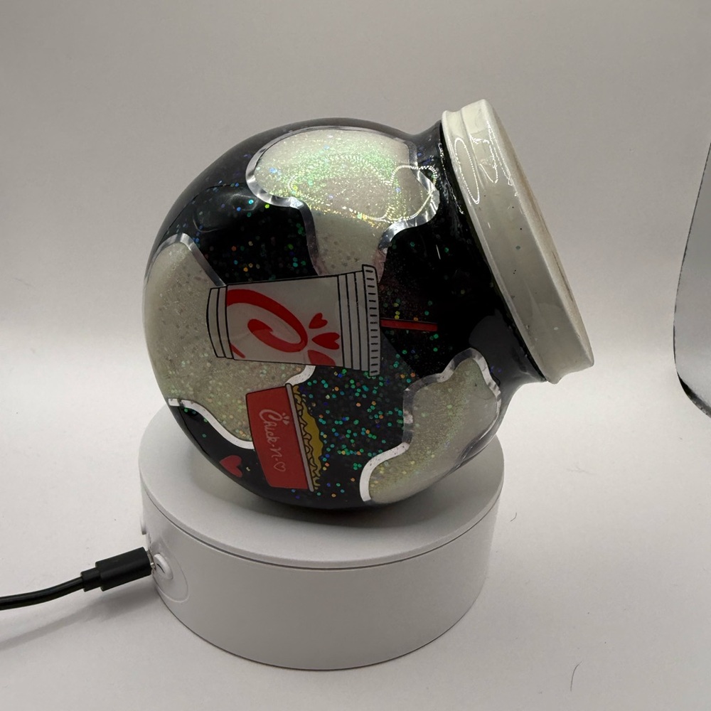Chick-fil-A Themed Glitter Globe